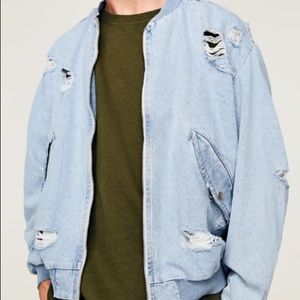 zara denim bomber jacket